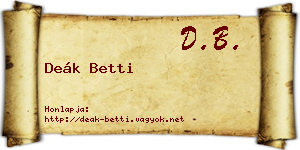 Deák Betti névjegykártya