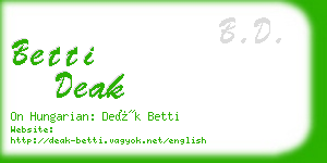 betti deak business card